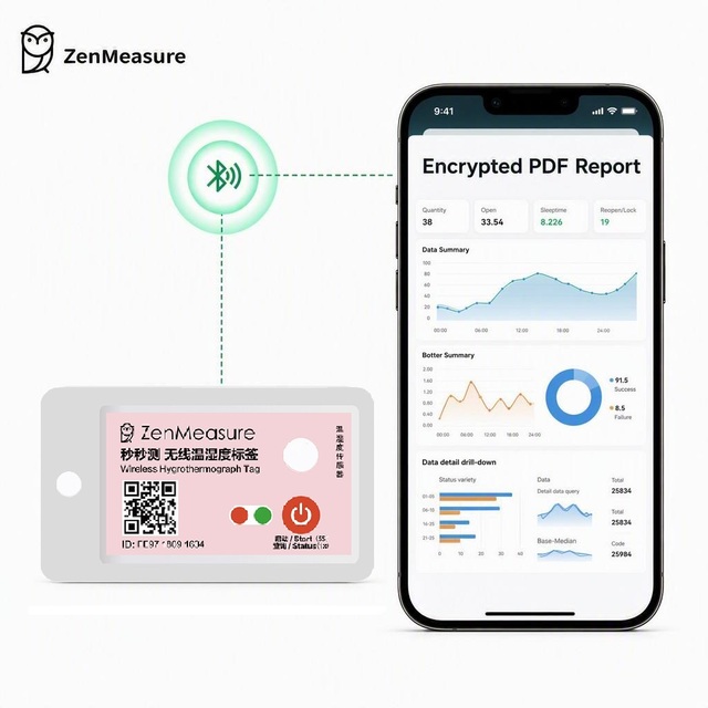 ZenMeasure Wireless Temperature Data Logger with Real-time Alert for Agricultural Products Freezer Temperature Instruments