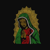 Image thermocollante personnalisée avec motif religieux et strass pour T-shirts