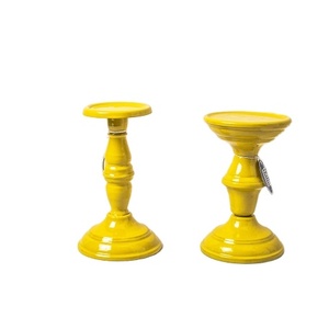 Candelabro de Metal con acabado de esmalte amarillo para eventos, fiestas, bodas y decoración navideña, candelabro de mesa - Product Image 1