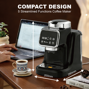 Machine à café automatique programmable en plastique avec fonction autonettoyante, capacité de 4 tasses, pour usage domestique et hôtelier, préparation turque automatique - Product Image 1
