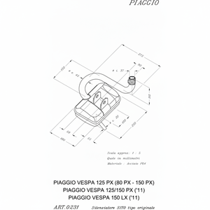 Sistema di scarico moto Sito per VESPA 125 PX-17089 - Product Image 1