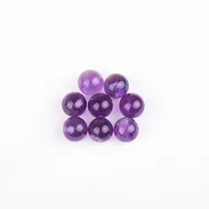 Perle en pierre ronde naturelle, vente en gros de demi-perceuse pour la fixation de bijoux, 8mm, g