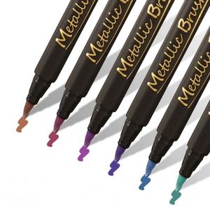 12 Colors <b>Set</b> Pack Metallic Marker Pen Promotional Multi-color Dual Tips Permanent Fabric Marker - Product Image 4