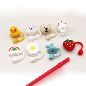 Cubiertas de Silicona para Pajitas con Diseños de Animales, Reutilizables, de PVC, para Pajitas de Silicona - Product Image 5