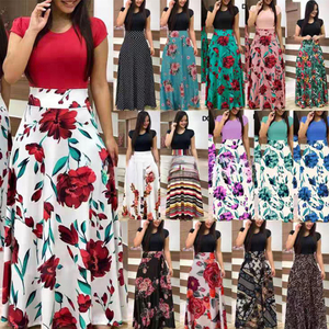 Robe longue maxi pour <span class=keywords><strong>femme</strong></span> style européen 2026, manches longues, col rond, imprimé floral, patchwork extensible, simple, <span class=keywords><strong>grande</strong></span> <span class=keywords><strong>taille</strong></span> - Product Image 6
