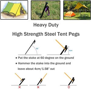 Pointes de barre en acier antirouille piquets de sol pour tente de camping randonnée clous en acier pour les aventures en plein air - Product Image 3