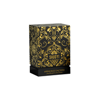 Boîte à parfum en carton noir de luxe avec laminage mat et revêtement UV, doublure en éponge pour emballage cadeau de parfum