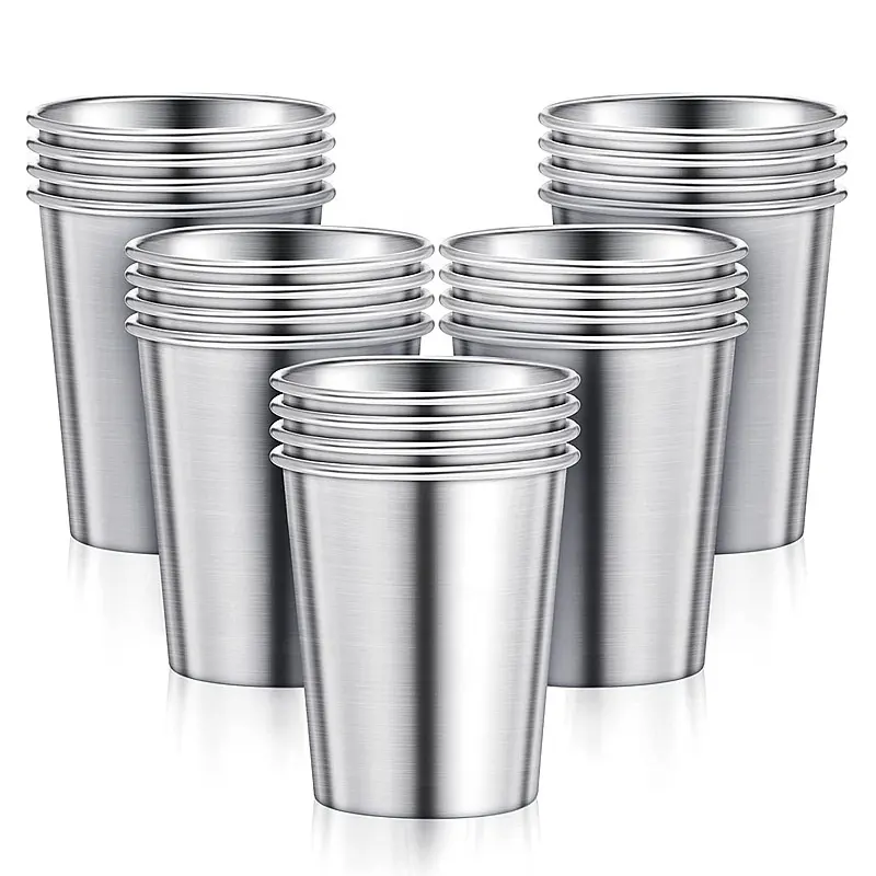 High-quality 16 oz Stainless Steel Pint Cups Metal Stackable mugs Durable Cup Chilling Beer Glasses Pint Tumbler for Travel