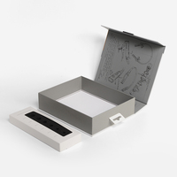 Boîte-cadeau magnétique pour casque d'écoute électronique transparente rigide OEM de qualité supérieure Emballage de boîte en papier personnalisée pour écouteurs
