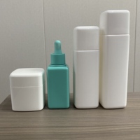 Ensemble d'emballages cosmétiques avec bouteilles en plastique et bouchons spirale pour soins de la peau, crème, tonique et hydratant OEM