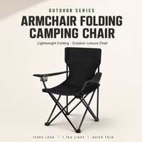 Chaise de camping pliable avec porte-gobelet, chaise de directeur portable avec accoudoirs en acier carbone Oxford 600D pour pique-nique et pêche