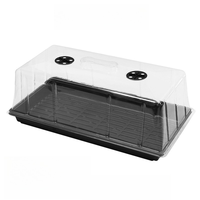 Dôme d'humidification rectangulaire transparent pour hydroponie, avec plateau de base en plastique pour la préservation de l'humidité et de la chaleur, boîte de pépinière