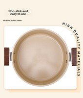 Marmite à soupe en céramique à deux oreilles double face antiadhésive en métal épais pour ragoût ménager compatible avec la cuisinière à gaz à induction