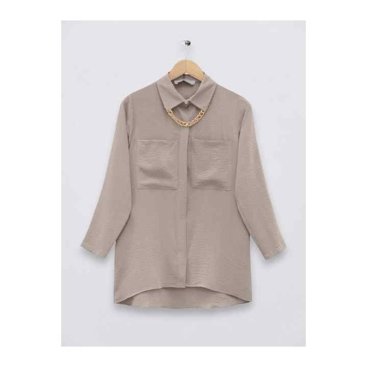 Ayrobin Shirt with Double Pockets and Long Necklace on the Back