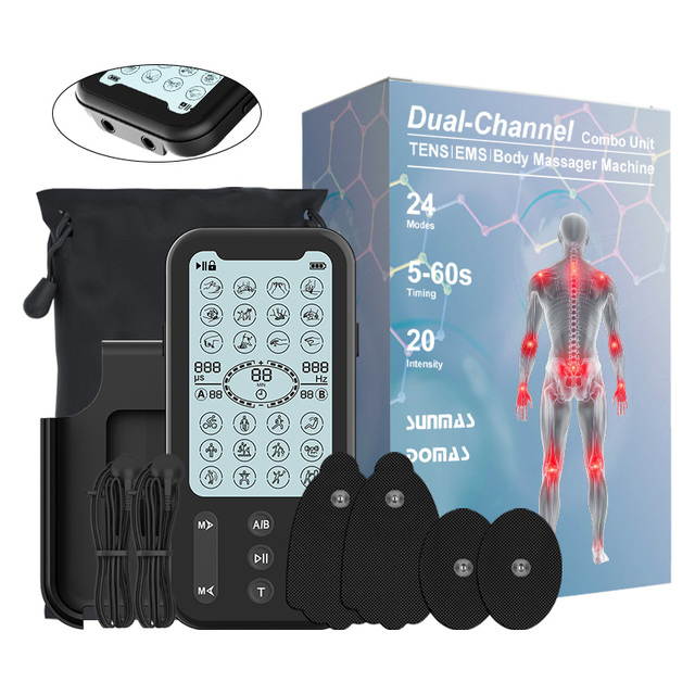Tens Unit Electric Muscle Stimulator EMS Therapy Non-Invasive Pain Relief Equipment Dual Channel Acupuncture Massage Machine