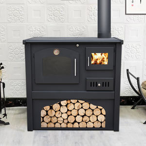 Современная внутренняя стальная дровяная печь, дымоход для приготовления дровяной печи с духовкой, отдельно стоящий камин, дровяной обогреватель - Product Image 3