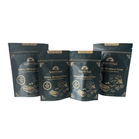 Impression de logo personnalisé, sachet de thé résistant à l'humidité, sachet de thé noir en poudre, emballage de thé aux herbes, sachet debout avec fermeture éclair