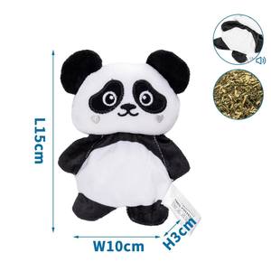 Peluche panda douce avec de l'herbe à chat, idéale pour le jeu et le confort des animaux de compagnie. - Product Image 1