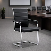 Chaise de bureau en cuir pour réunion, chaise d'ordinateur moderne, chaise de conférence simple, chaise de direction, chaise de personnel, personnalisation en usine, vente en gros