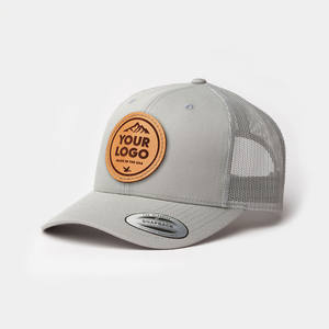 Men's Fashionable Summer Trucker Hat Snap <b>Back</b> Custom Laser Leather <b>Patch</b> 6 Panel richardson 112 Hats - Product Image 2