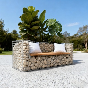 Jardinière design Gabion avec banc, Boîte en treillis métallique Gabion, Cage à pierres en treillis métallique Gabion, Panier Gabion soudé galvanisé - Product Image 2