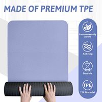 Tapis de yoga imperméable en TPE violet durable et écologique de 5mm pour femmes, logo personnalisé, accessoire de fitness Pilates