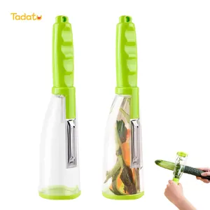 Nhựa Của Nhãn Hiệu Trái Cây Rau Peeler Công Cụ Cà Rốt Táo Khoai Tây Lột Dao Cọ Trái Cây Peeler Với Lưu Trữ Container