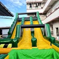 Perosotan Air Tiup Siap Kirim dengan Kolam, Perosotan PVC Kelas Komersial untuk Anak-anak dan Dewasa, Taman Bermain Luar Ruangan