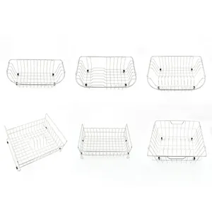 2024 YuanZe Customized product Kitchen Pull Basket 304 Stainless Steel Sink Dish Drying Rack Dish Rack