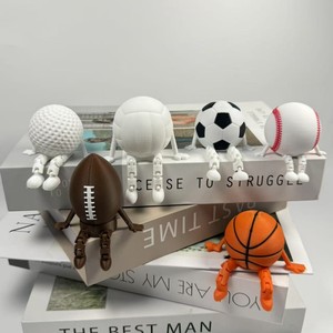 Plastic Baseball Basketball Soccer Ball Figurines Novelty Gifts Thematic Sport 3D <b>Printed</b> <b>Mini</b> Ornaments Toys - Product Image 5