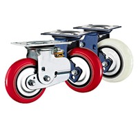 Roues à roulement à billes en polyuréthane à ressort robustes, amortissantes, avec noyau en fer, 4, 5, 6, 8 pouces