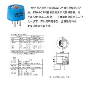 เซ็นเซอร์ตรวจจับก๊าซไวไฟแบบเร่งปฏิกิริยา Nemoto N55A NAP-55A พร้อมหัววัด 3.3V และชิปตรวจจับ - Product Image 4