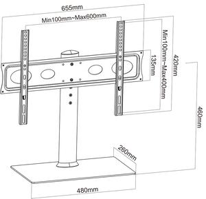 Nuevo diseño <span class=keywords><strong>de</strong></span> alta calidad Base <span class=keywords><strong>de</strong></span> vidrio templado <span class=keywords><strong>TV</strong></span> soporte <span class=keywords><strong>de</strong></span> escritorio soporte <span class=keywords><strong>de</strong></span> <span class=keywords><strong>TV</strong></span> <span class=keywords><strong>para</strong></span> 32-70 pulgadas VESA 600*400 MM - Product Image 2