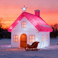 Cabane gonflable commerciale de Noël pour photomaton, décoration de maison de Père Noël, boutique pop-up gonflable pour la décoration des fêtes