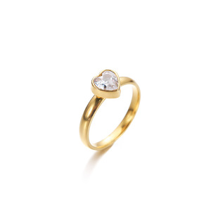 Mode Verschillende Maten Diamant Hart Ringen 18K Verguld Delicate Rvs Ring Voor Vrouwen - Product Image 3