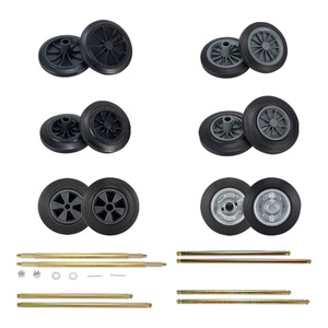 Outdoor Trash Can <b>Wheel</b> Kit Rubber PU Solid <b>Wheels</b> 120L 240L Caster Accessories Black Firm Tread No Brake - Product Image 2