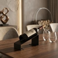 Porte-bouteilles à vin moderne en métal avec organisateur de bouteilles de vin rouge pour la décoration de la cuisine et de la maison