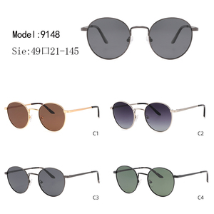 <b>Round</b> <b>Sunglasses</b> Full Rim Metal <b>Frame</b> Brown Lenses UV400 Protection Unisex Adult Sun Protection - Product Image 3
