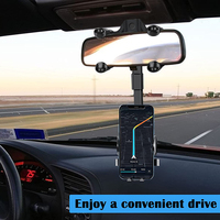 360 réglable multifonctionnel support de téléphone portable ABS Flexible voiture rétroviseur support de support de téléphone pour téléphones portables