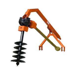 Tractor rear mounted soil earth auger, PTO portable post hole digger for tree planting