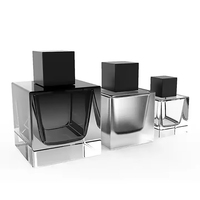 Botellas de Perfume Cuadradas de Lujo al por Mayor de 30ml 50ml 100ml, Botellas de Perfume Vacías de Vidrio con Atomizador, con Caja y Tapa Personalizada