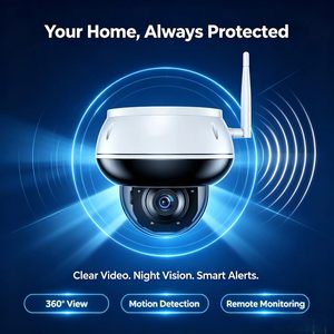 Caméra dôme extérieure Wi-Fi 2.4G/5G 5MP POE+ avec zoom 5X, 8 LED IR intégrées, détection de mouvement humain IP66 pour la sécurité extérieure - Product Image 6