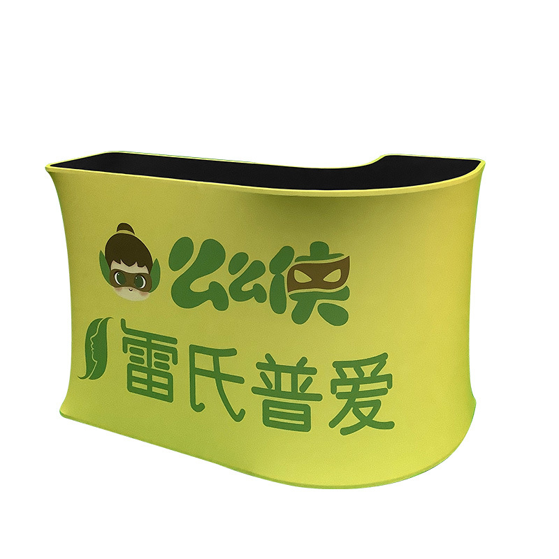 L-образный всплывающий счетчик выставочный стенд портативный рекламный стол для продвижения со светодиодной подсветкой