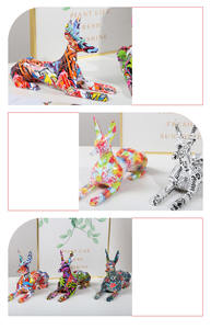 <span class=keywords><strong>Doberman</strong></span> Pinscher pintado, adorno artesanal de resina, sala de estar, dormitorio, escritorio, regalos creativos de negocios, adornos para el hogar - Product Image 5