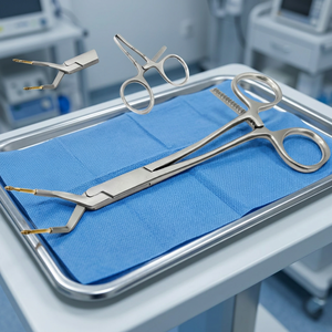 Keramo Grip Forceps manuel 14,5 cm TC, support de couronne courbé pour racine, avec embouts de maintien en acier inoxydable diamanté, CE ASLING - Product Image 3