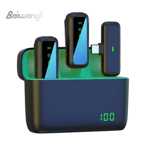 Microphone de conférence sans fil SX6 pour micro-cravate, réduction de bruit, lumières LED, étui de charge professionnel pour iPhone Vlog - Product Image 1
