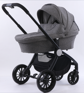 Poussettes pour bébé 3 en 1 Buggy réversible en lin de <span class=keywords><strong>luxe</strong></span> avec frein à une touche Cochecito De <span class=keywords><strong>Bebe</strong></span> 3 en 1 avec siège <span class=keywords><strong>auto</strong></span> - Product Image 4