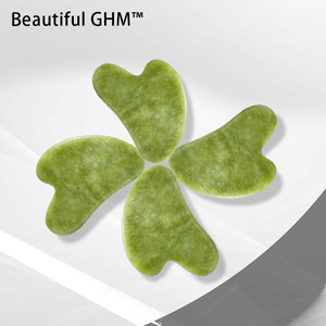 Jade vert naturel Gua Sha pierre faciale lisse Relaxation musculaire froide Guasha Gouache planche de Massage grattoir outils corps - Product Image 1