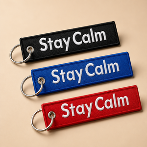 Custom Logo Airplane Car Motorcycle Fabric Woven Key Tag Automotive Jet Tag Customizable Letter Embroidered Keychain - Product Image 3