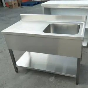 Commercial Used Stainless Steel Kitchen Sinks/ Single Bowl Sink Bench Worktable Stainless Steel Bench For Sale Hospital